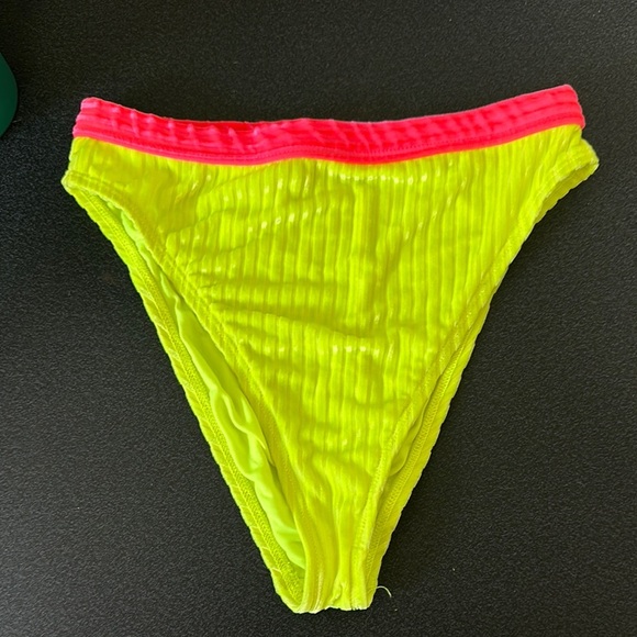 Dippin' Daisy's Bright Yellow Bikini Bottom with Pink Accent - Picture 1 of 4